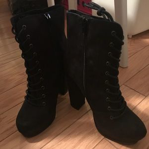 *new*Urban Outfitter Black Suede High Heel Bootie